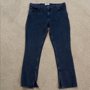 Abercrombie & Fitch The Skinny High Rise Jeans size 33 Black Wash Split Seams